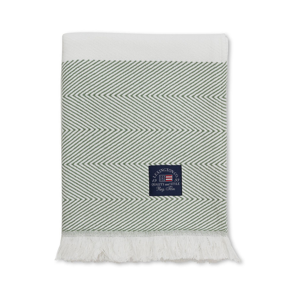 Lexington Herringbone Striped Recycled Cotton Pläd