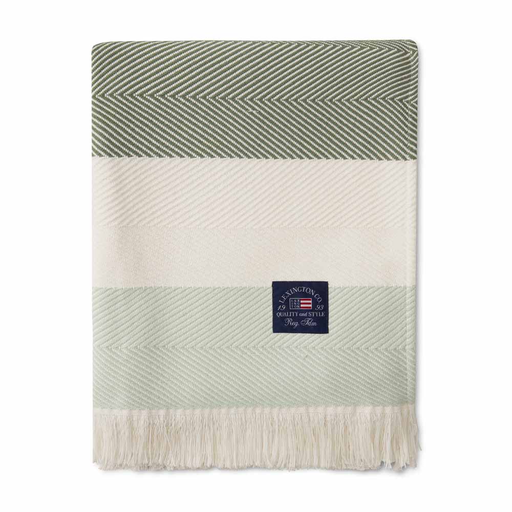 Lexington Herringbone Striped Recycled Cotton Pläd
