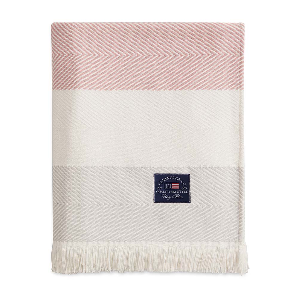 Lexington Herringbone Striped Recycled Cotton Pläd