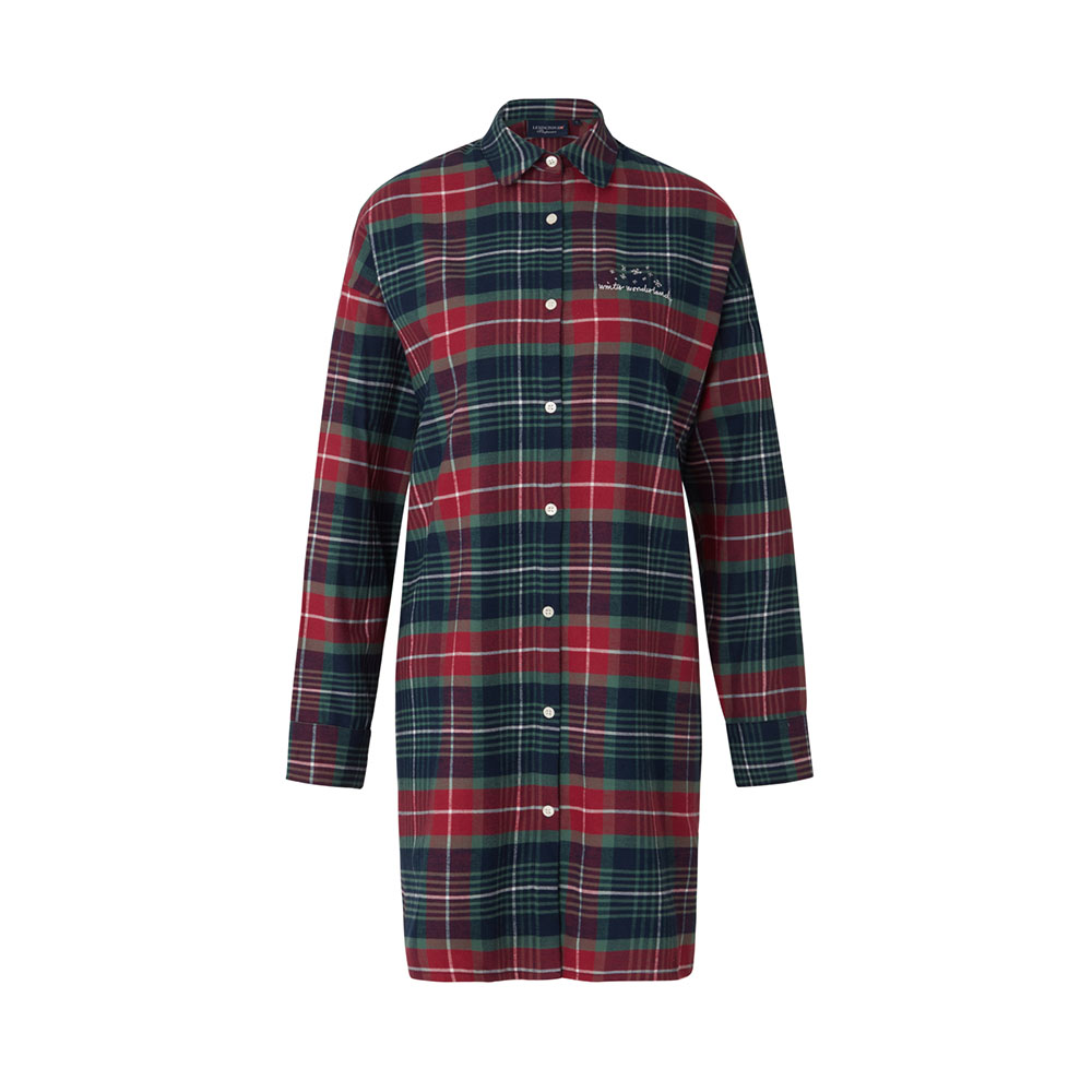 Lexington Luna Organic Cotton Checked Flannel Nattskjorta
