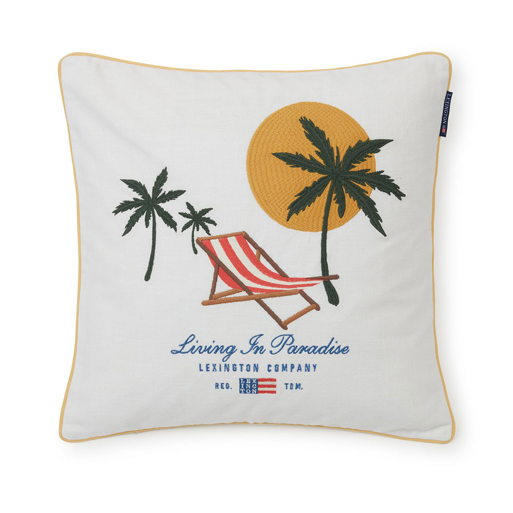 Lexington Paradise Embroidered Cotton Canvas Kuddfodral