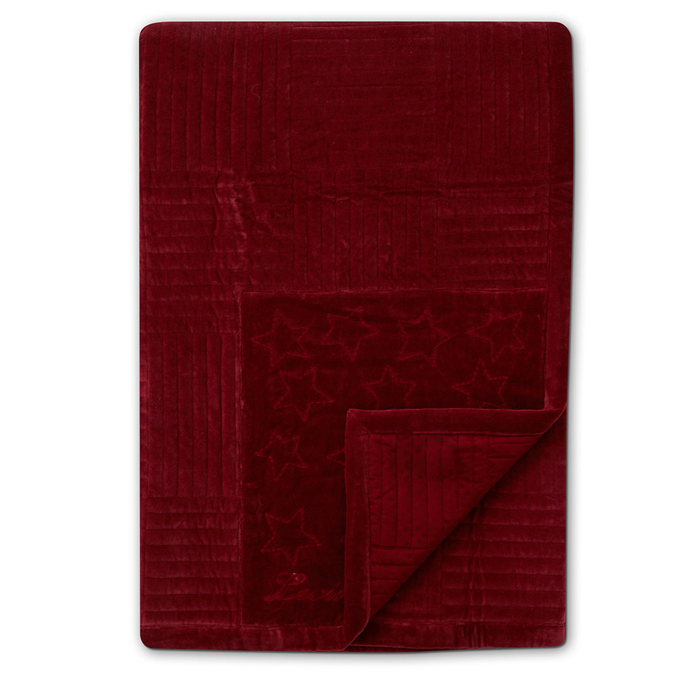 Lexington Quilted Cotton Velvet Star Embroidered Överkast