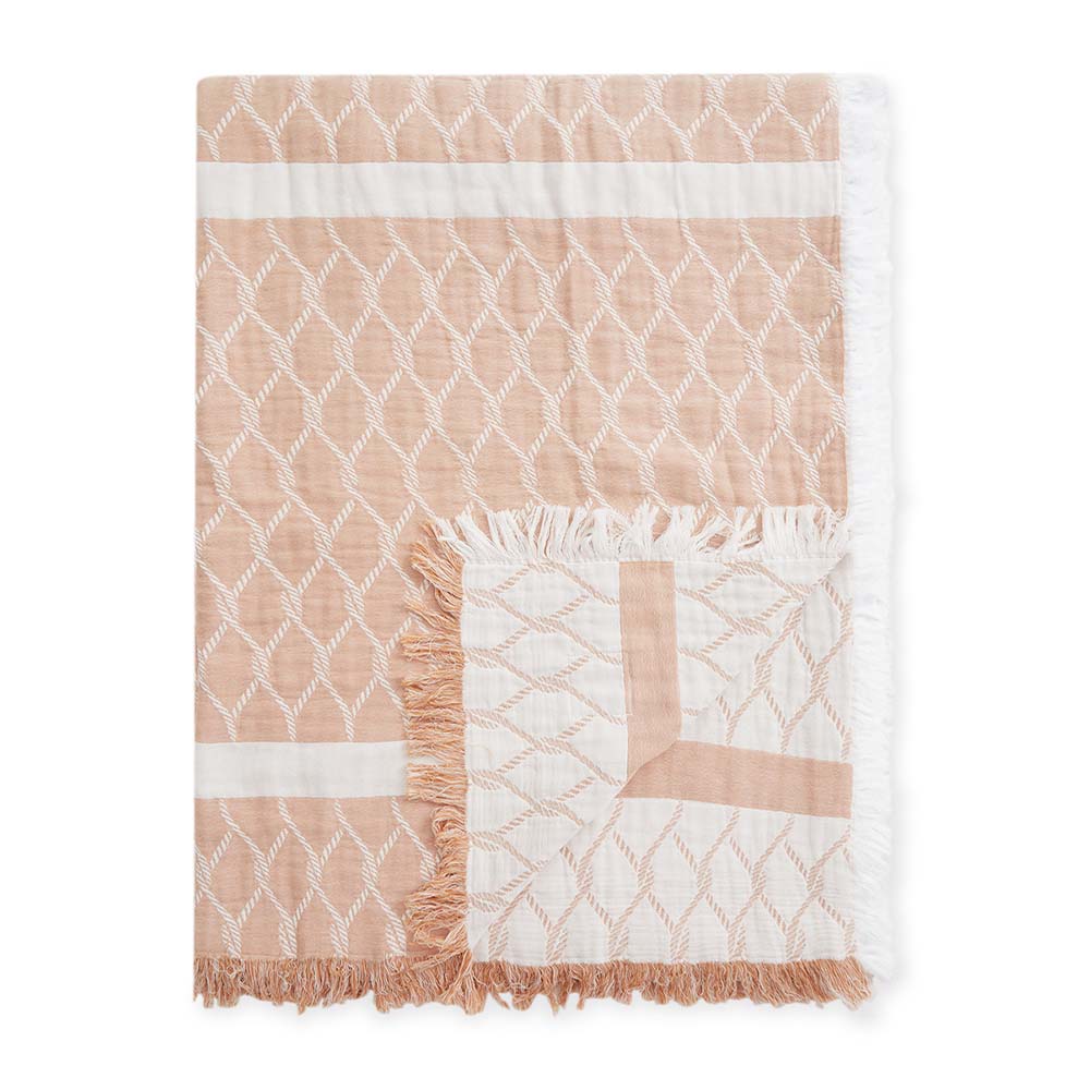 Lexington Striped Rope Structured Cotton Överkast