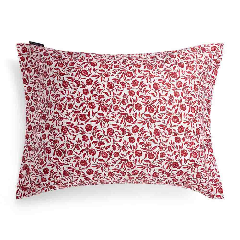 Lexington Flower Printed Cotton Sateen Örngott 50x90 Röd