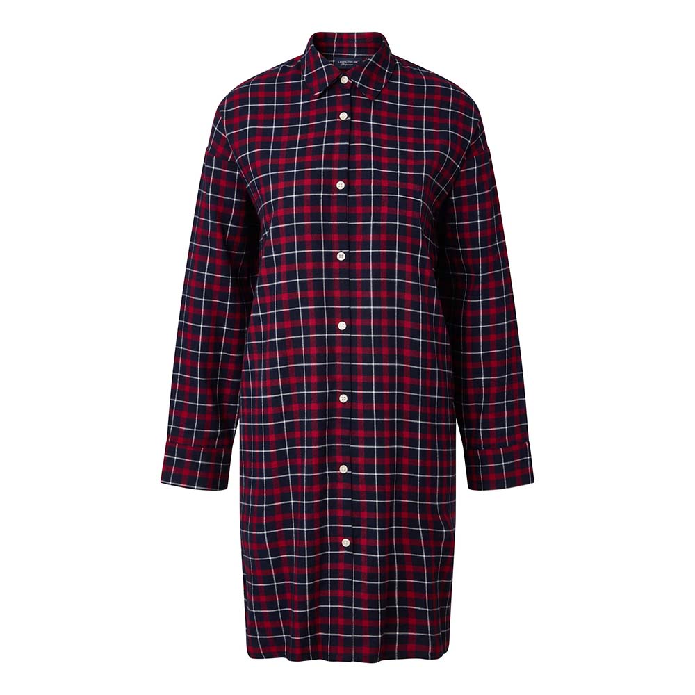 Lexington Luna Organic Cotton Checked Flannel Nattskjorta S Blå